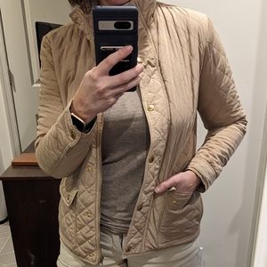British Khaki Cream Quilted Jacket - Sz Small
